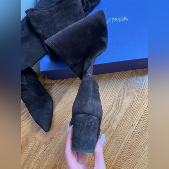 Stuart Weitzman Thighland Cola Brown Suede Over The Knee Boot Size 7 - Picture 8 of 10